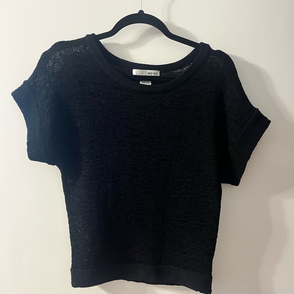 WD.NY Black Knit Crop Top